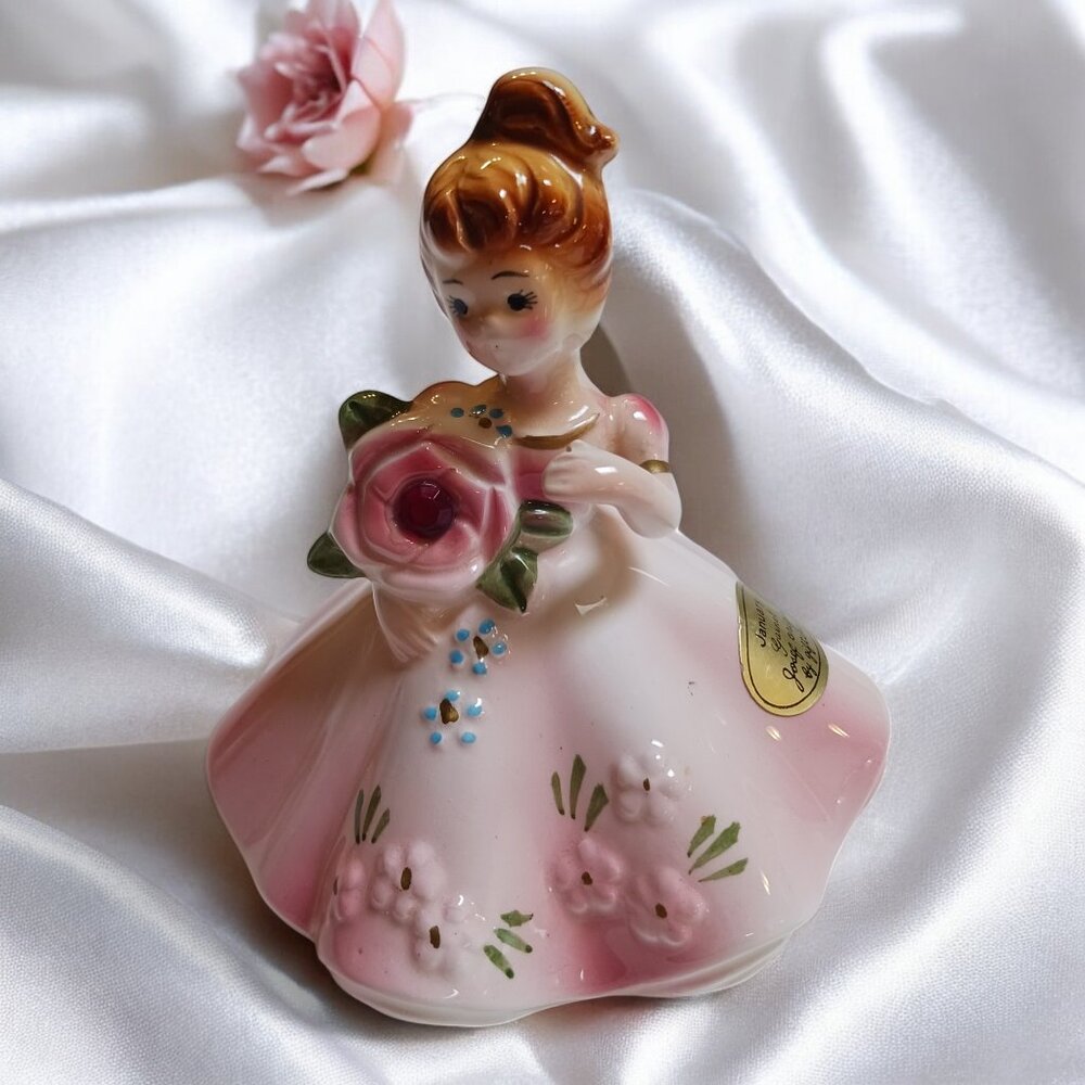 Vintage Josef Originals January Garnet Birthstone Girl Figurine MCM Hand…